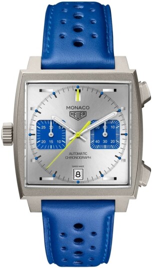 TAG Heuer Herreklokke CAW218C.FC6548 Monaco Racing Blue Grå/Lær TAG Heuer Herreklokke CAW218C.FC6548 Monaco Racing Blue Grå/Lær