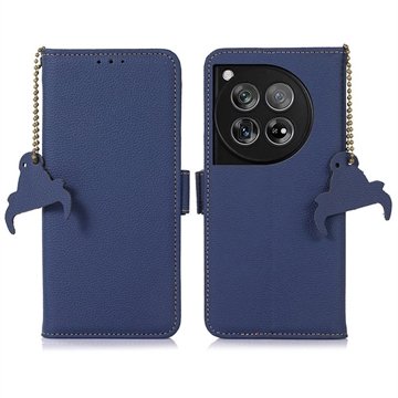 OnePlus 12 Lommebok-deksel i Lær med RFID Blå