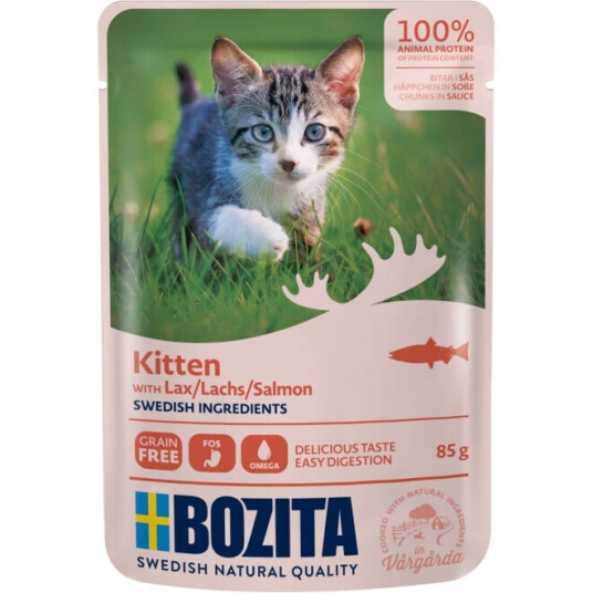 Bozita Kitten 85g Laks i Saus - Våtfôr for Katt