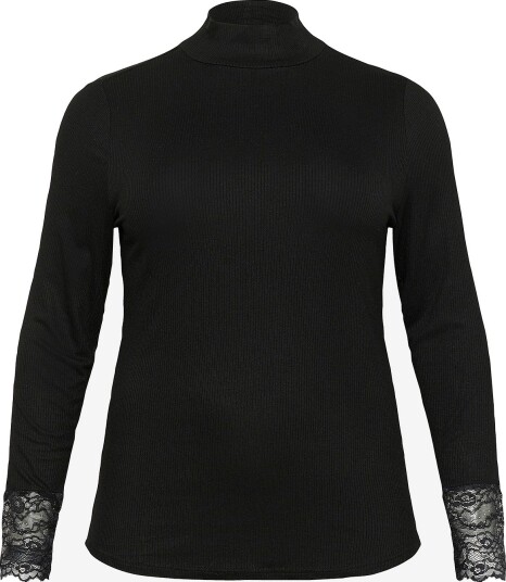 KAFFE Curve Polohals KComia Turtleneck T Shirt Svart