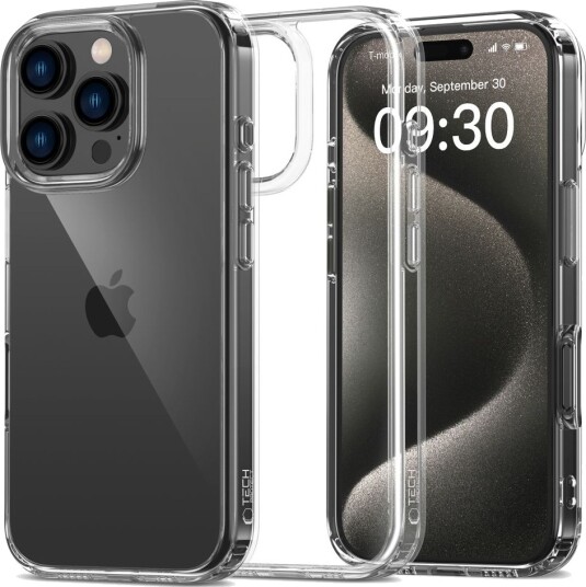 Tech-Protect iPhone 16 Pro FlexAir Hybrid Deksel Gjennomsiktig Tech-Protect iPhone 16 Pro FlexAir Hybrid Deksel Gjennomsiktig