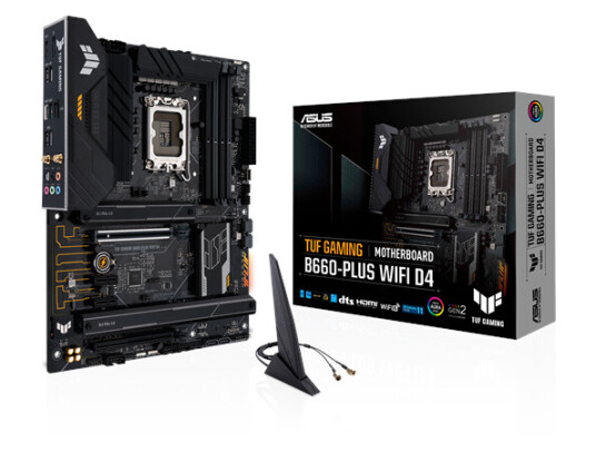 ASUS TUF GAMING B660-PLUS WIFI D4 Hovedkort - Intel B660 - Intel LGA1700 socket - DDR4 RAM - ATX