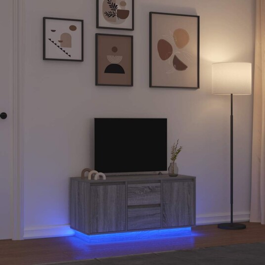 TV benk med LED lys grå sonoma 100x41x50 cm TV benk med LED lys grå sonoma 100x41x50 cm