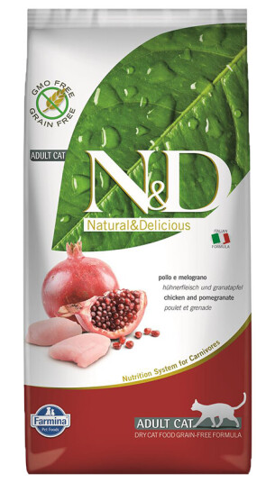 Farmina N&D Grain Free Kylling & Granateple Tørrfôr for Voksne Katter 5 kg