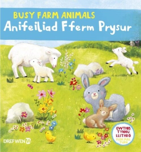 Cyfres Gwthio Tynnu Llithro: Anifeiliad Fferm Prysur / Busy Farm Animals BUSY FARM ANIMALS