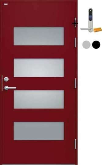 Ytterdør Diplomat Alma Klart Glass med Yale Doorman Classic Home