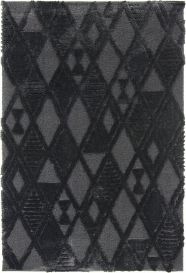 Ryetepper Rostock svart Størrelse: 140 x 200 cm