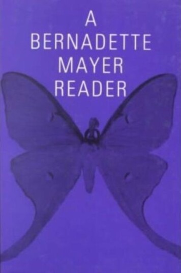 A Bernadette Mayer Reader A Bernadette Mayer Reader