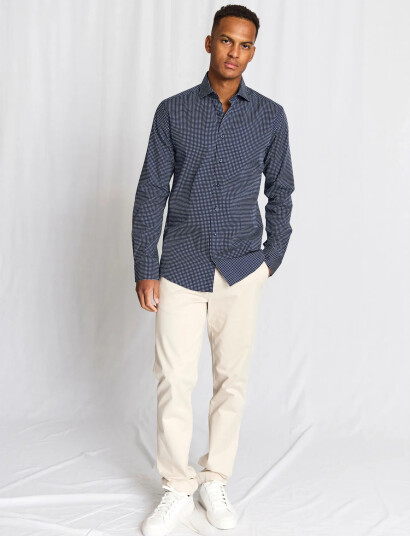 Bruun & Stengade Bs Karalek Slim Fit Shirt Navy 45