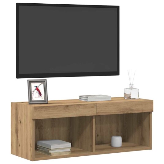 TV Veggskap med LED Lys Artisan Eik 80x30x30 cm TV Veggskap med LED Lys Artisan Eik 80x30x30 cm