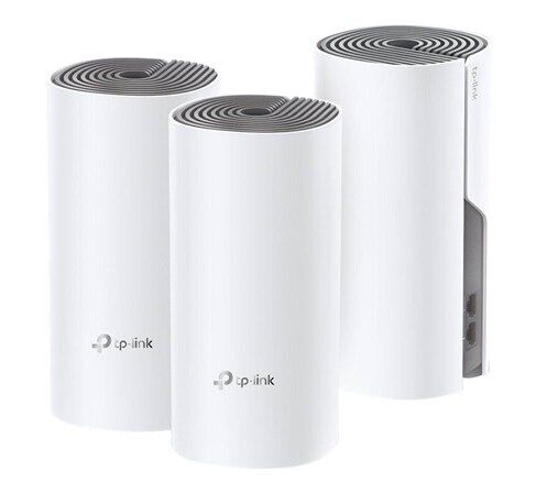TP-Link Deco E4 Mesh Wi-Fi System 3-pakning Dual-band AC1200 Hvit/Grå TP-Link Deco E4 Mesh Wi-Fi System 3-pakning Dual-band AC1200 Hvit/Grå