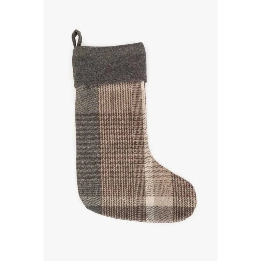 Lama Julestrømpe Beige/grå Ull