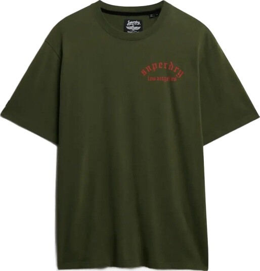 Superdry Neo Trad Tattoo Loose Tee DARK OLIVE S