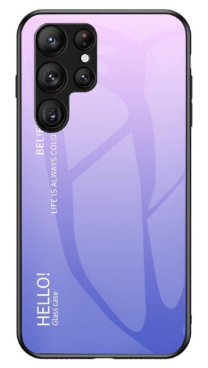 INCOVER Samsung Galaxy S23 Ultra Glass Bakdeksel - Hello - Lilla
