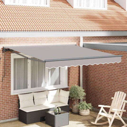  Innvendbar Markise Lysegrå 300x250 cm Stoff