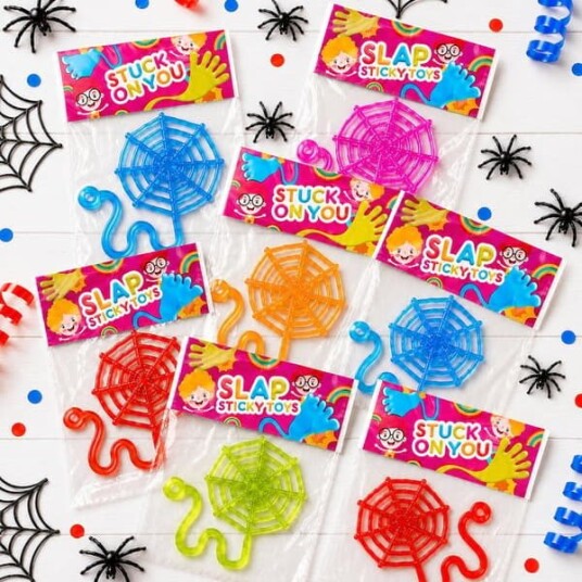Halloween Klebrige Hender med Edderkoppnett 24 stk