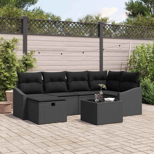 vidaXL Sofa sett 7 stk. polyrotting