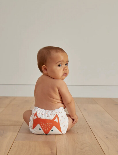 Kit & Kin Reusable Nappy White One Size