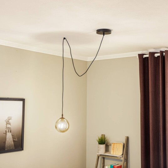 EMIBIG LIGHTING Glassy pendellampe desentralisert svart grafitt glass 14 cm