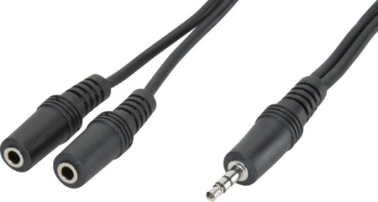 Goobay 3.5mm Y-kabeladapter - 0,2 m Sort Goobay 3.5mm Y-kabeladapter - 0,2 m Sort