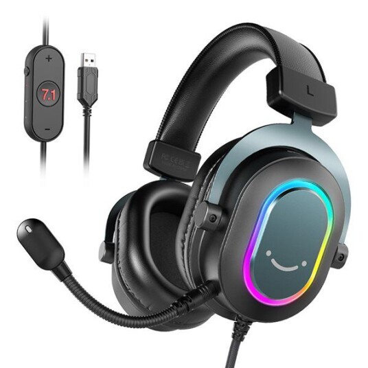 Fifine H6 Usb 7.1 Gaming Headset Rgb - Svart