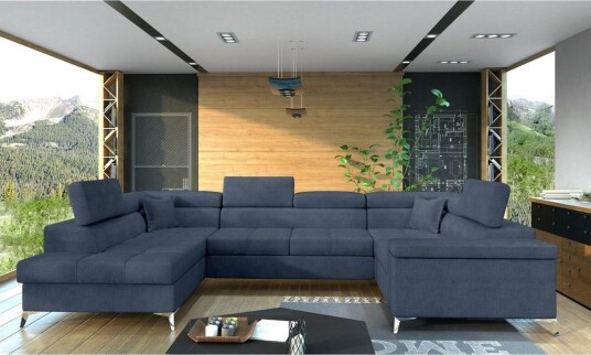 Hjørnesofa Eltap Thiago 342x208x88 cm Omega 86 Blå Venstre