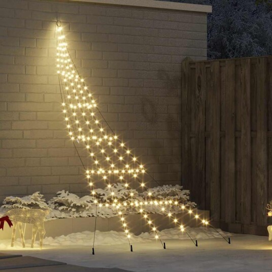  LED juletre med 168 LED med jordspyd Varmhvit 306 cm Metall