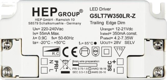 HEP Dimbar LED Driver 7W/500mA 9 14V