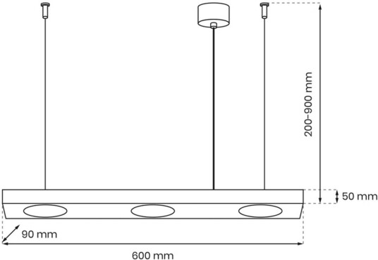 Eko-Light Hengelampe Alexander kantet 3 lyskilder