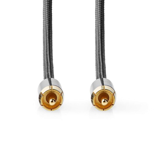 Nedis 3m RCA Subwoofer Kabel Gullbelagt Antrasitt