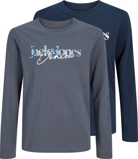 Jack & Jones Jjtom Tee Ls Crew Neck 2Pk Mp Jnr Navy 128