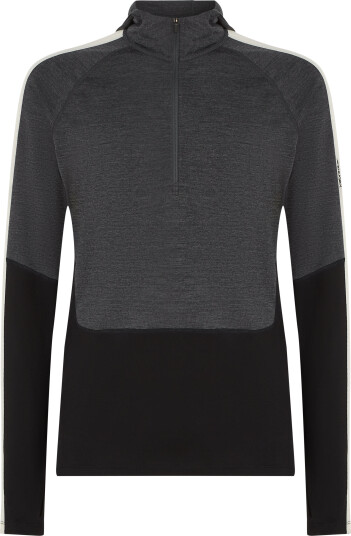 Icebreaker Men Merino 200 Oasis Ls Half Zip Hoodie Black/jet Hthr/undyed/cb L Icebreaker Men Merino 200 Oasis Ls Half Zip Hoodie Black/jet Hthr/undyed/cb L