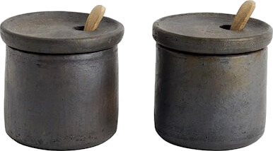 Salt og pepper-sett med lokk Terrakotta 7x7,5 cm