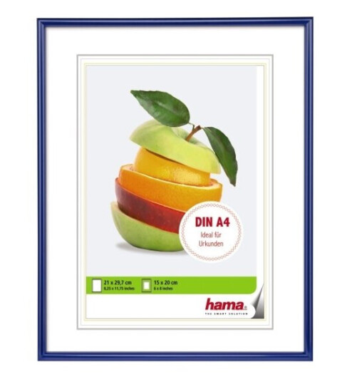 Hama Sevilla, Enkel Bilderamme, Plast, Isopor, Blå, 15 X 20 Cm, 210 Mm, 297 Mm