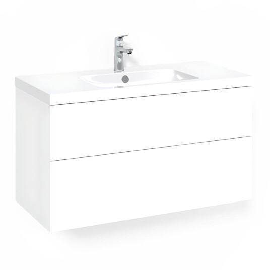 Macro Design Crown Plain/push-open Servantskap 2 Skuff - med Light Servant Hvit / 100cm 45