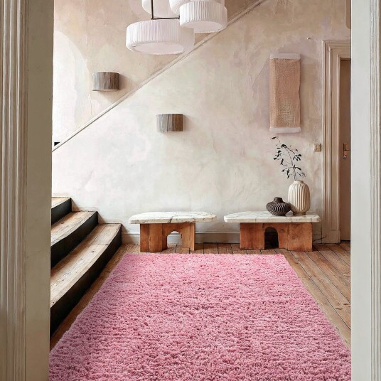 Ryetepper Combarro Solid Cotton Shaggy lyserosa Størrelse: 80 x 150 cm