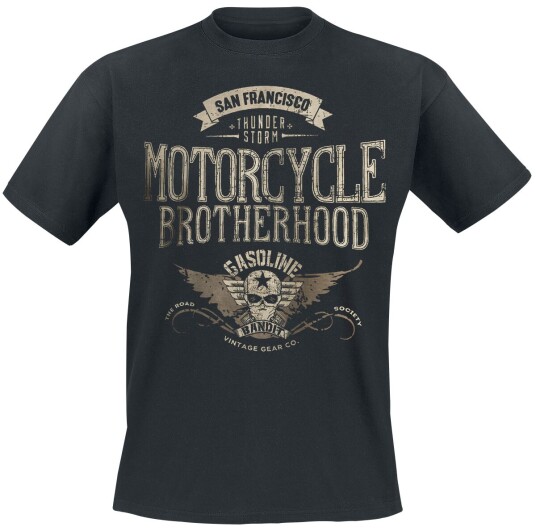 Gasoline Bandit Rockabilly T-skjorte Motorcycle Brotherhood S til XXL Herrer svart Gasoline Bandit Rockabilly T-skjorte Motorcycle Brotherhood S til XXL Herrer svart