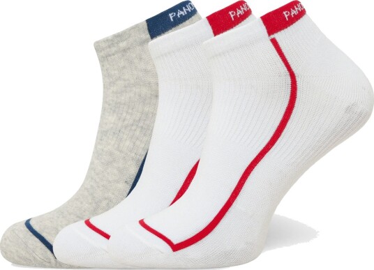 Panos Emporio 3Pk Racer Stripe Quarter   White   ONE SIZE (36 40)