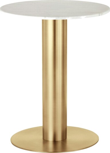 Tube Spisebord Ø60 cm, Messing / Hvit