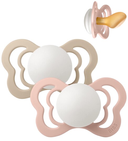 BIBS Smokk Couture Blush og Vanilla Glow Latex 6-36 mnd, 2 stk.