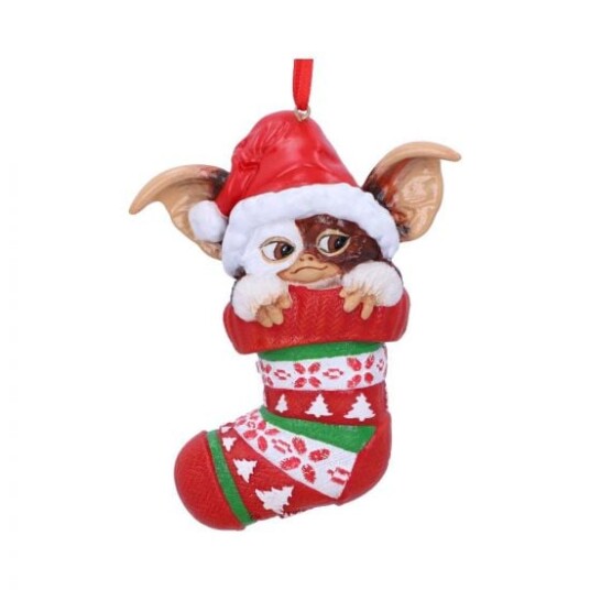 Nemesis Now Gizmo Hengende Juletrepynt i Strømpe 12 cm Rød