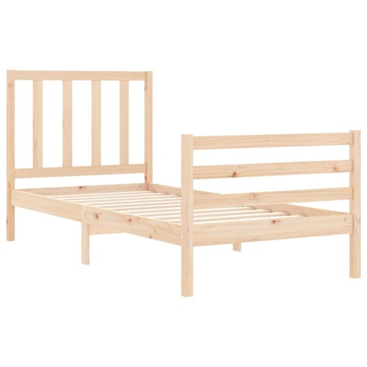 vidaXL Sengeramme med hodegavl 3FT single heltre
