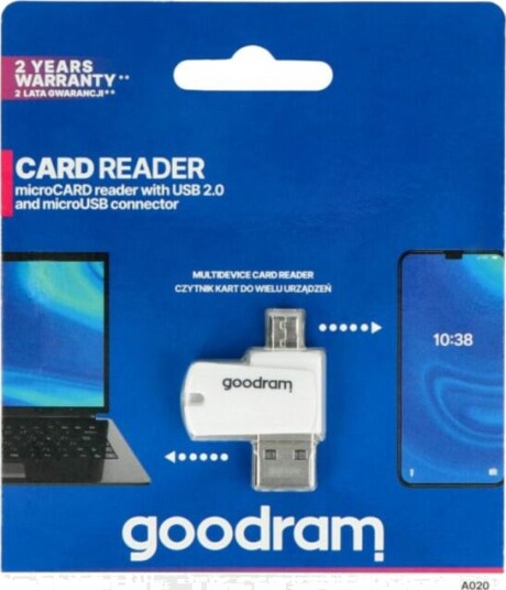 Kortleser USB 2.0 og OTG for microSD