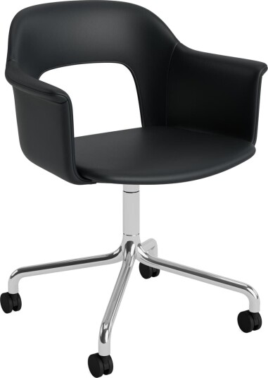 Hay Layout 264 spisestol med armlener og svingbar Grano svart/ Aluminium