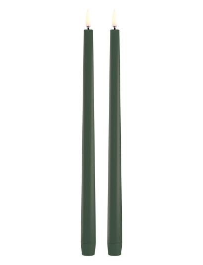 UYUNI Lighting Led Slim Taper Candle, Olive Green, Smooth, 2-Pack, 2,3X32 Cm - Green - H32CM