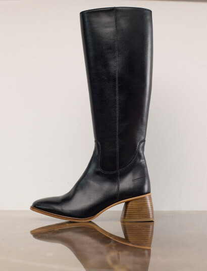 ANGULUS Boots Block Heel With Zipper Black 40.5 ANGULUS Boots Block Heel With Zipper Black 40.5