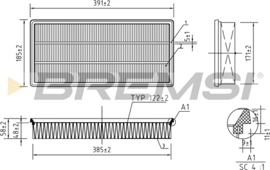 Luftfilter BREMSI FA1239 Luftfilter BREMSI FA1239