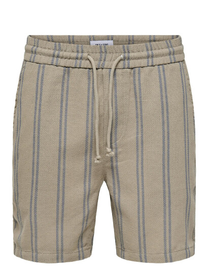 ONLY & SONS Onstrev Life Reg Struc Stripe Shorts - Green - XS