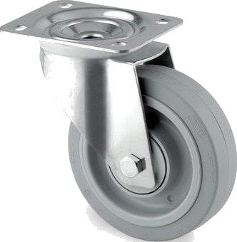 Tente 3470UFP125P62 Leddhjul elastisk, plate 105 x 85 Ø 125 mm, Garasjeinnredning & oppbevaring