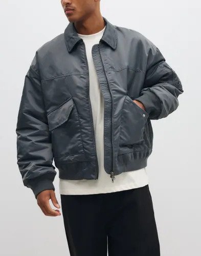 Woodbird Wbosamu Bomber Jacket Bomberjakker Grå